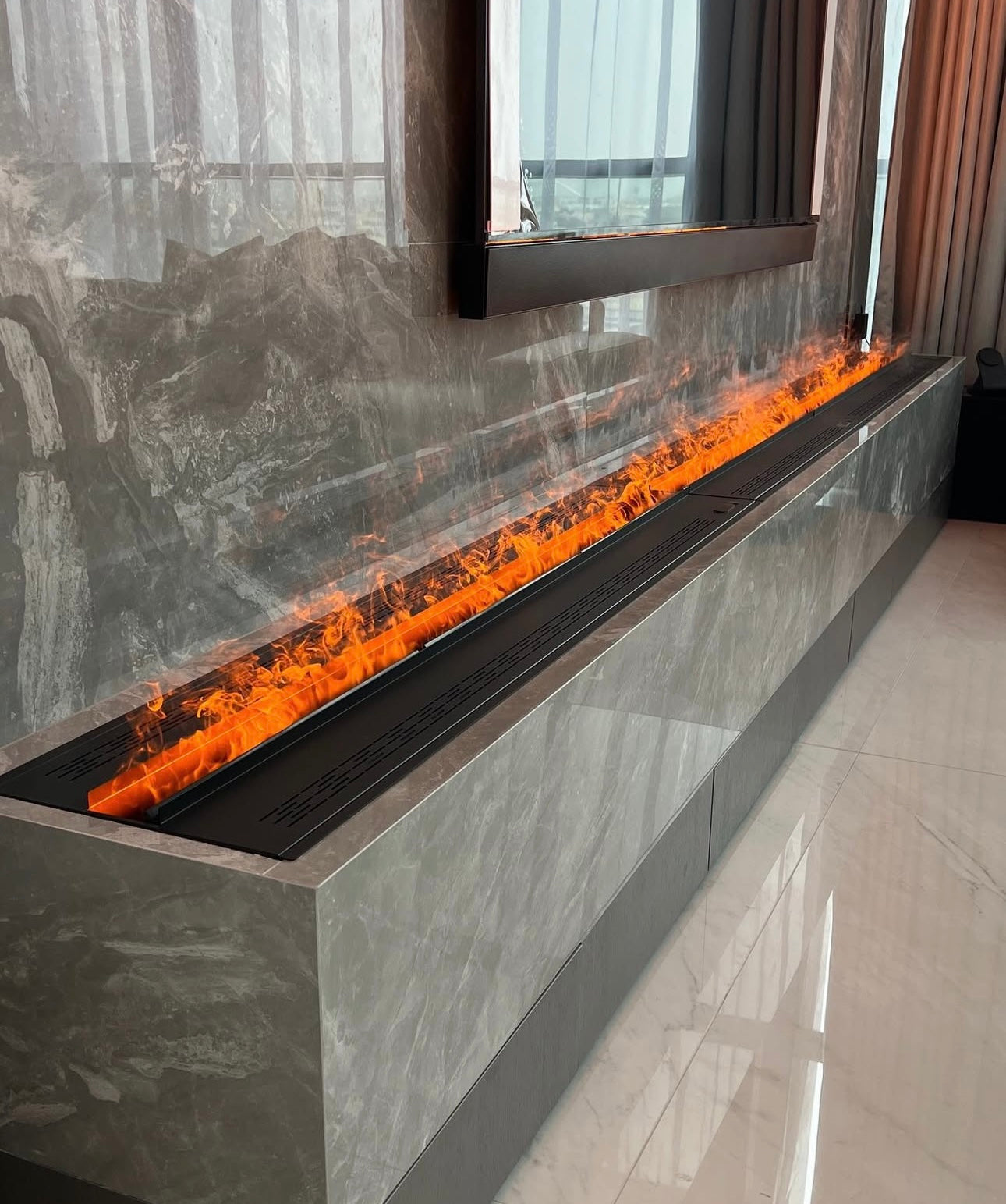 Modern Water Vapor 3D Electric Fireplace