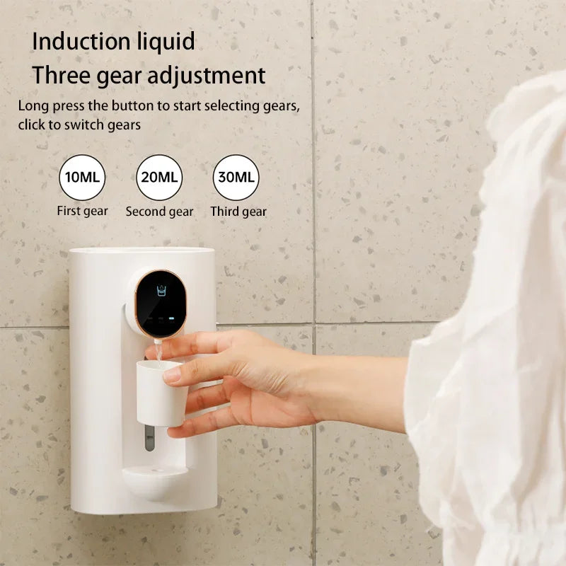 Wall-Mounted Smart Mouthwash Dispenser (With 2 Magnetic Cups)