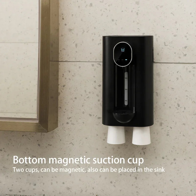 Wall-Mounted Smart Mouthwash Dispenser (With 2 Magnetic Cups)