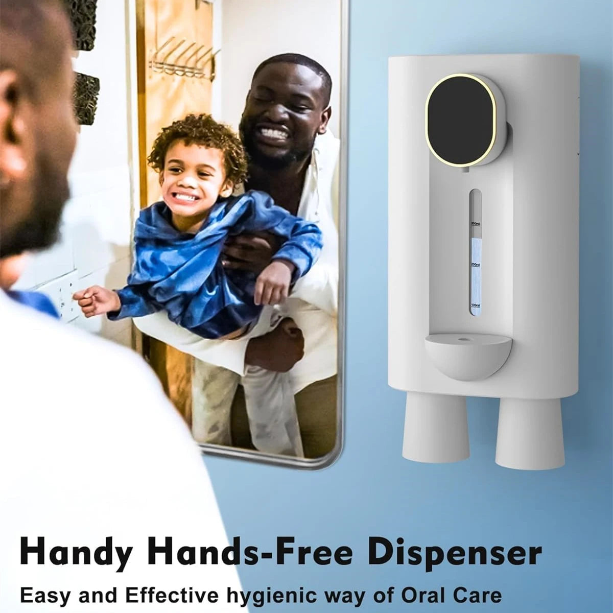 Wall-Mounted Smart Mouthwash Dispenser (With 2 Magnetic Cups)